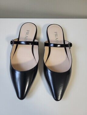 Black Prada Pointy Toes Mules. SIZE 5